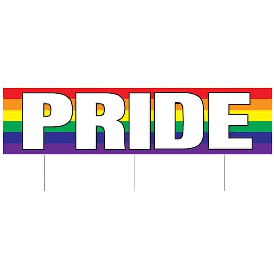 Beistle 11.75" x 47" Pride Plastic Jumbo Tri-Fold Yard Sign